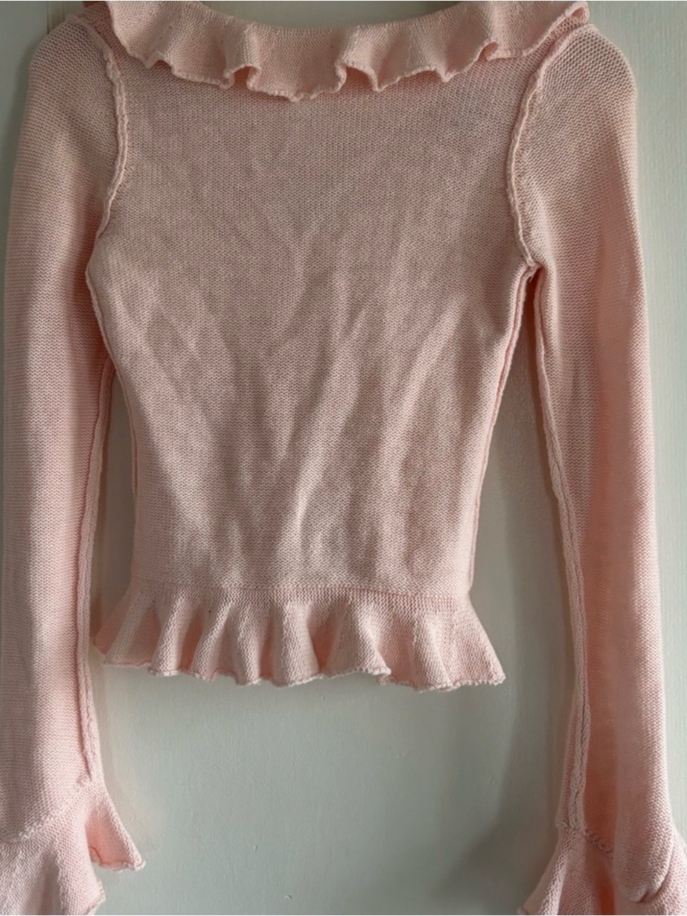 LPA Light Pink Ruffle Button-Front Cardigan - Picture 5 of 5